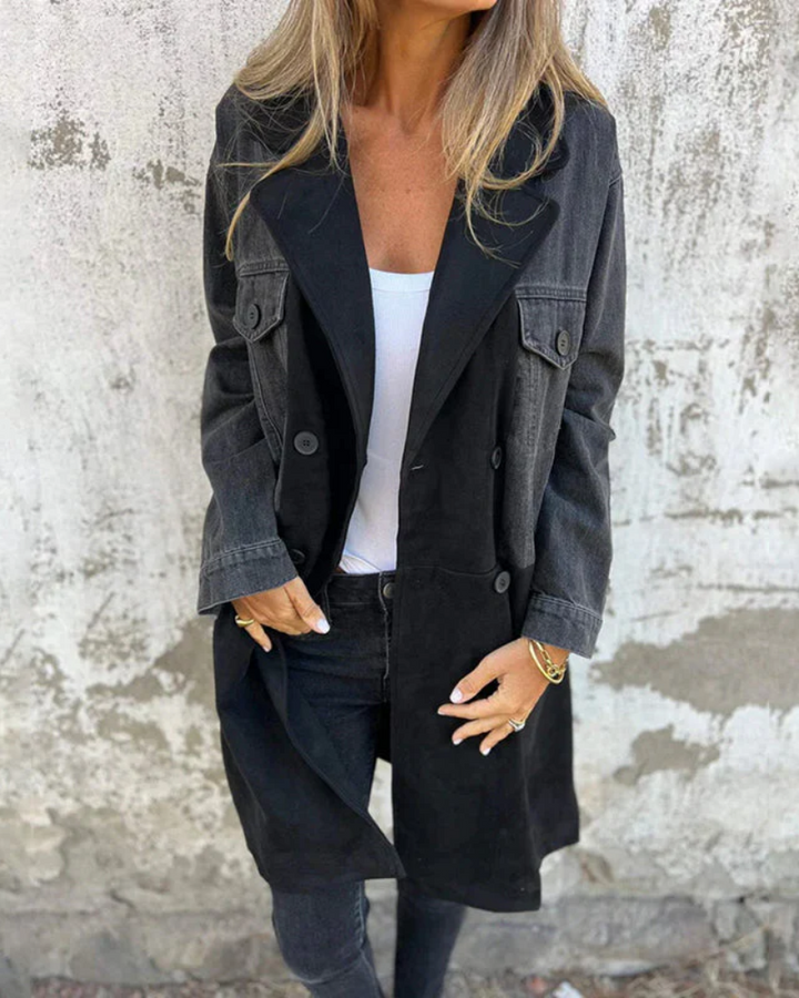 MARITES - CAPPOTTO IN DENIM E CAMOSCIO