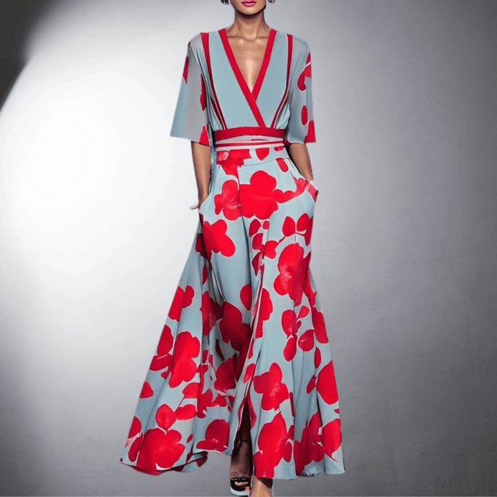 Pierina | Abito Floreale Elegante Fatto a Mano