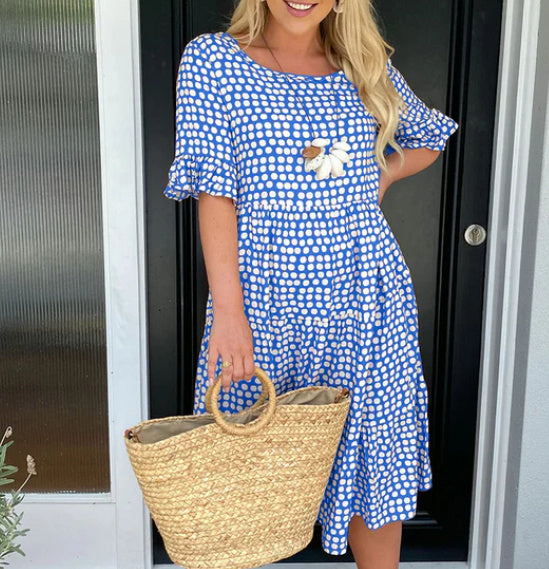 Abella® – Polka Dot Midi Dress