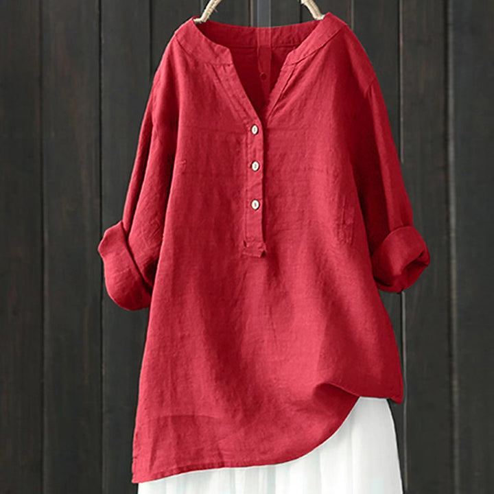 Luna Button-Up Blouse – Effortless Style & Comfort