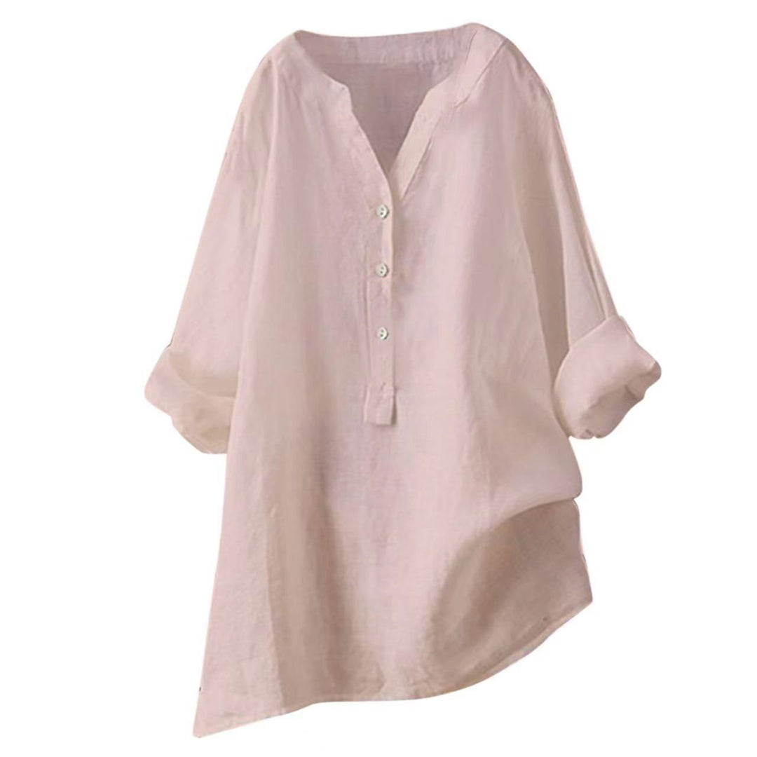 Luna Button-Up Blouse – Effortless Style & Comfort