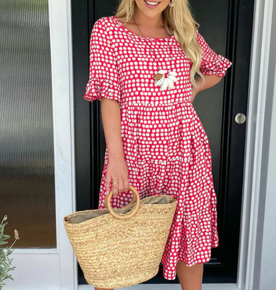 Abella® – Polka Dot Midi Dress