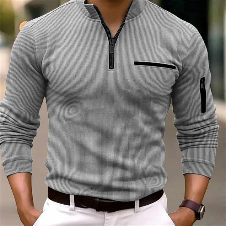 Alberto® Ribbed Quarter-Zip Sweater