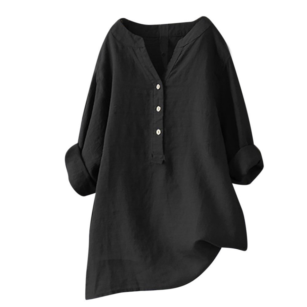 Luna Button-Up Blouse – Effortless Style & Comfort