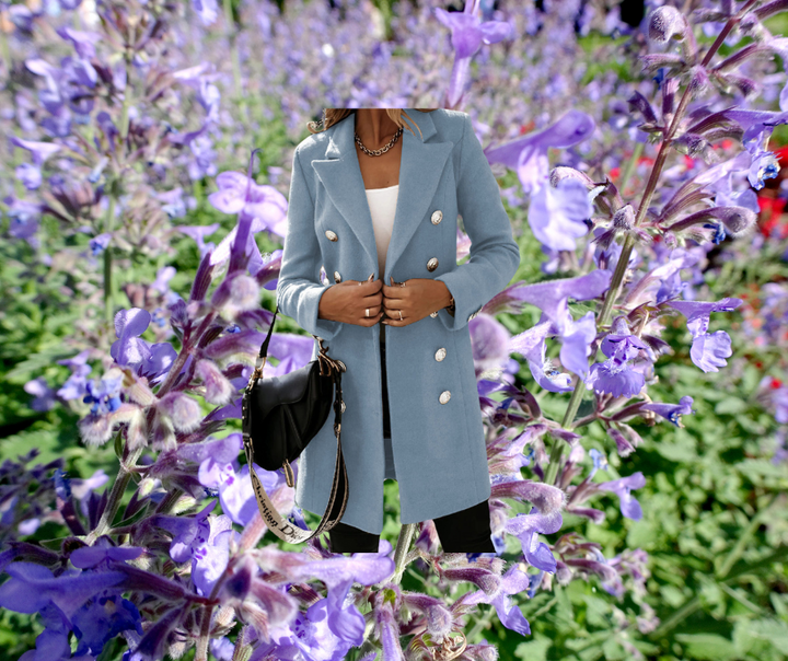 Golden Hour Chic Double-Breasted Coat™