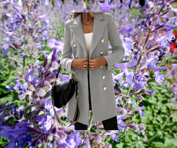 Golden Hour Chic Double-Breasted Coat™