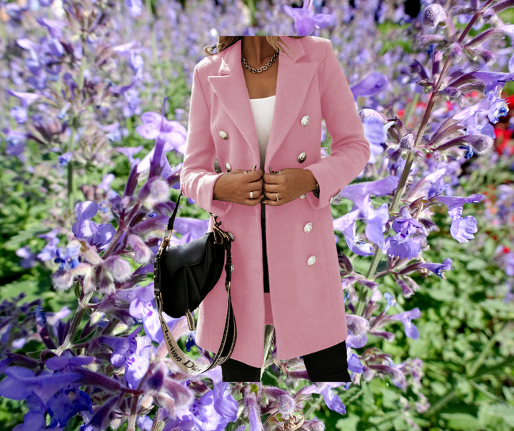 Golden Hour Chic Double-Breasted Coat™